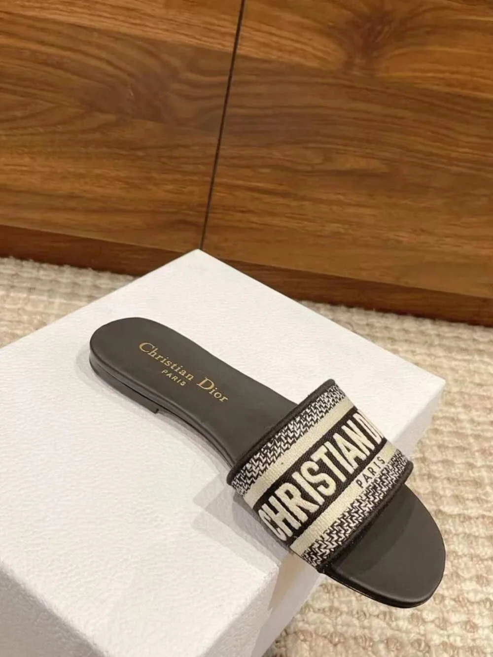 Christian Ｄior Dway Slide Sandal Black